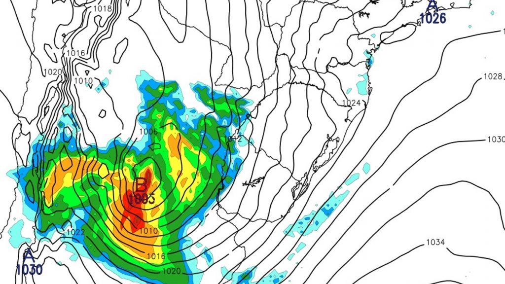 Novo ciclone se formará sobre o continente com vento forte