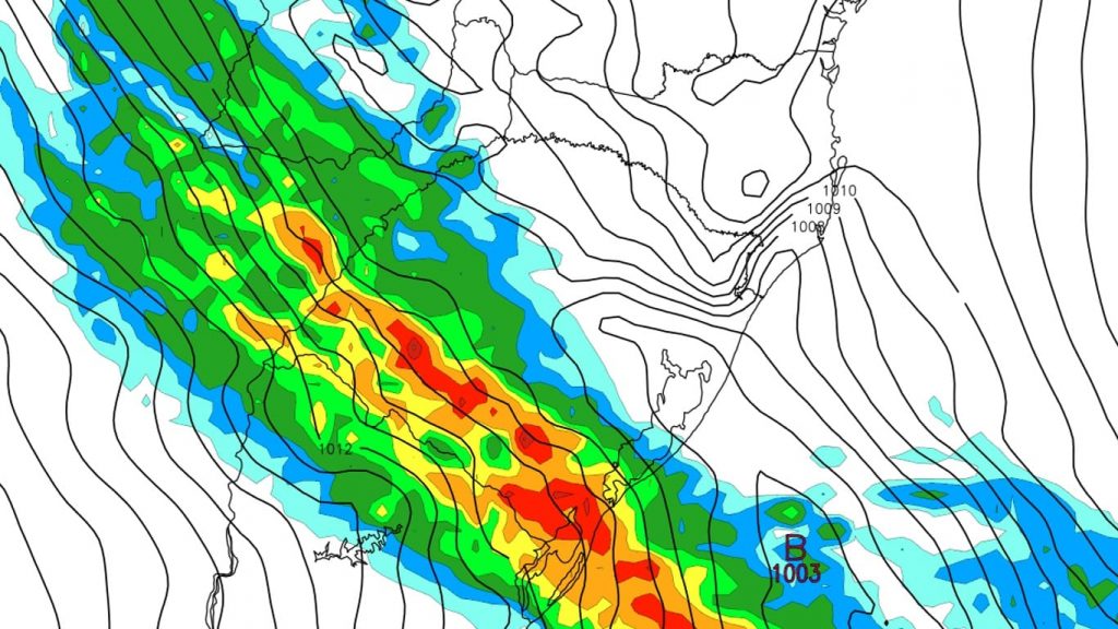 Frente fria provocará segunda rodada de chuva forte e temporais