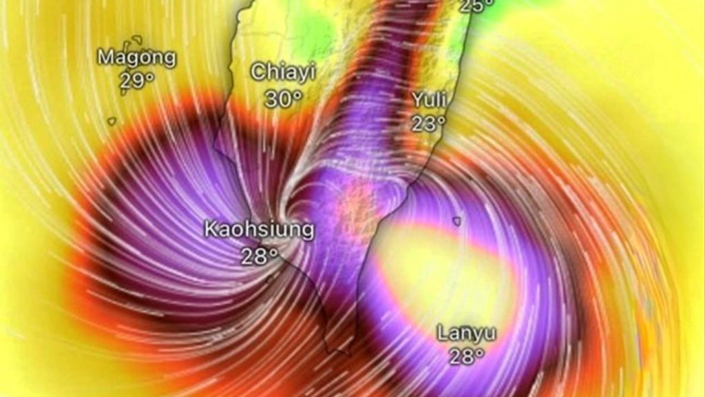 Tufão provoca estragos e incidente aéreo em Taiwan
