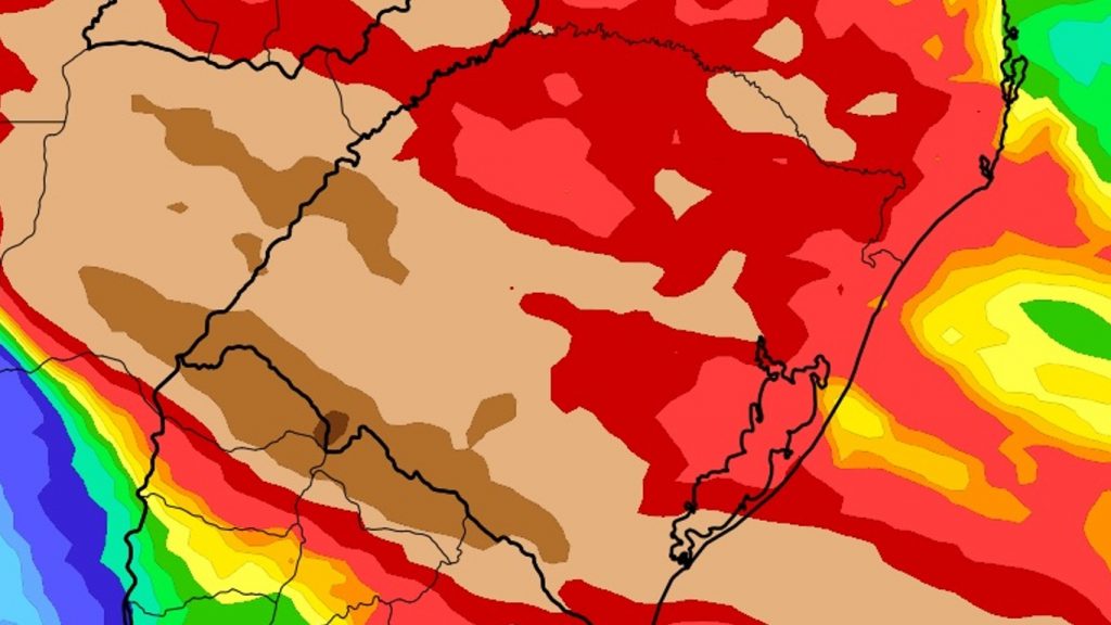 Chuva frequente trará altos volumes no Sul nesta primeira metade do mês