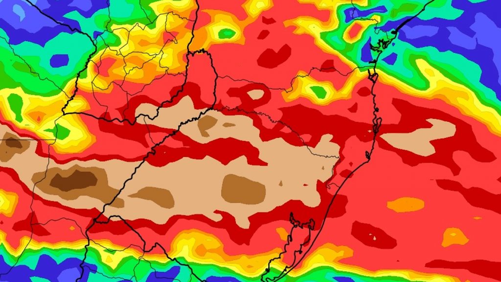 Chuva volumosa atingirá o Sul do Brasil na virada da estação