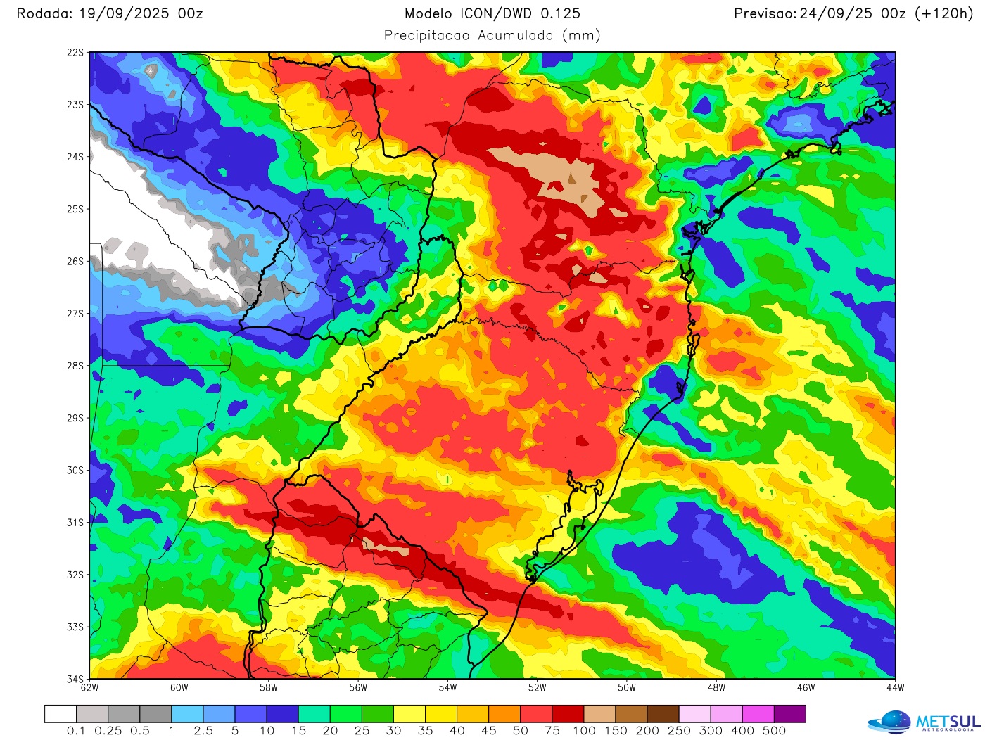 Mapa de chuva do modelo alemão 