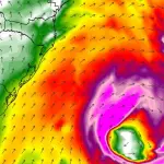 Baixa pressão trará chuva forte e formará enorme ciclone no Atlântico