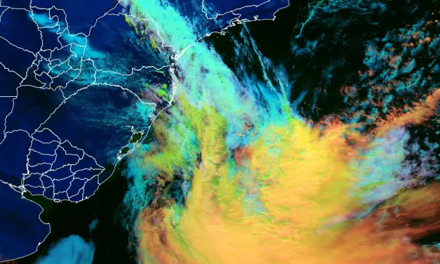 Ciclone provoca vento acima de 80 km/h no Sul do Brasil