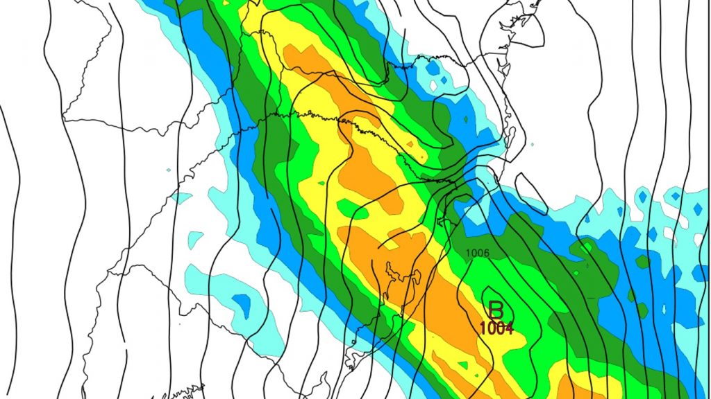 Frente fria reforça a chuva nas próximas horas
