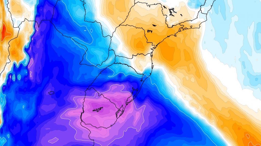 Quais cidades terão mais frio com a primeira massa de ar polar tardia