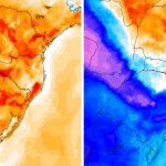 Grande mudança de temperatura com a chegada de massa de ar frio