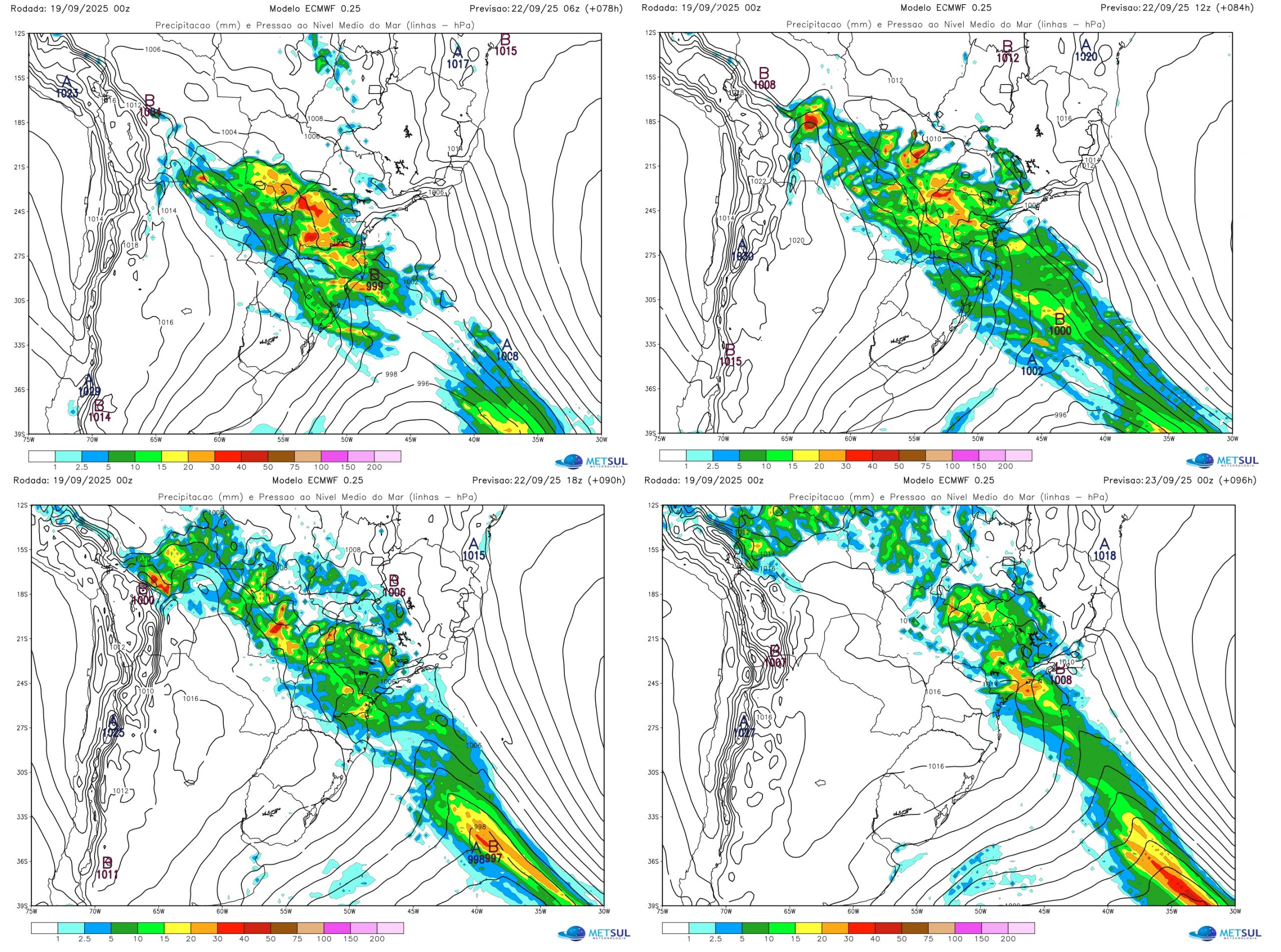 Mapas de chuva do modelo europeu 