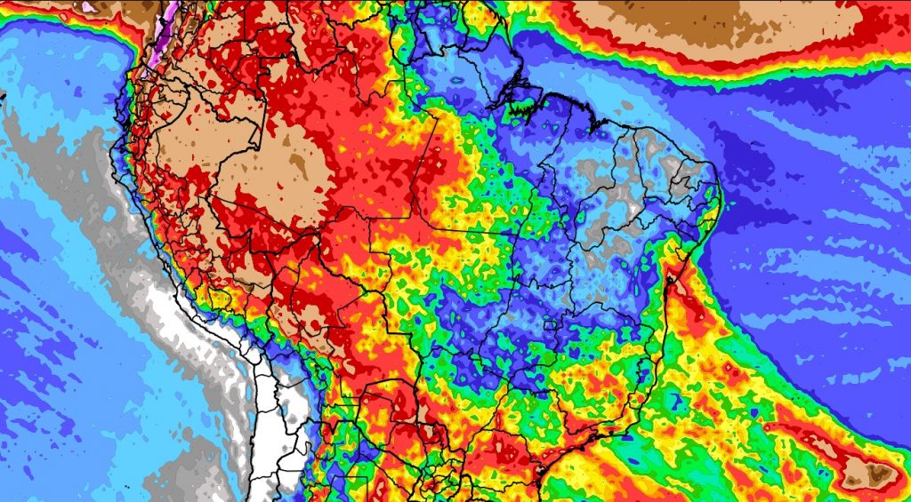 Previsão do tempo: tendência de chuva para dez dias no Brasil
