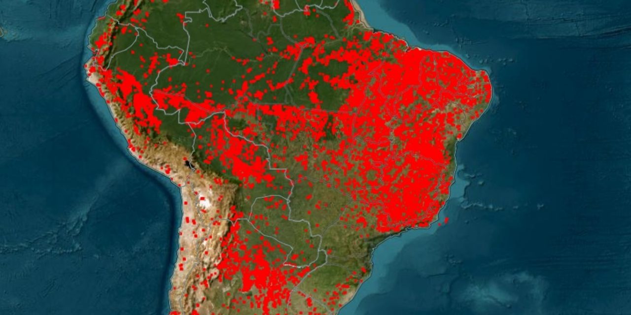 <span class="entry-title-primary">Mapa da NASA mostra avanço do fogo no Brasil com calor e tempo seco</span> <h2 class="entry-subtitle">Cerrado registra um alto número de queimadas até agora em outubro com dias de tempo muito seco e quente </h2>