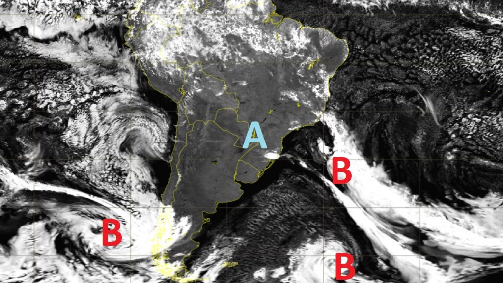 Combo de alta e baixas pressões impacta o tempo nesta quarta