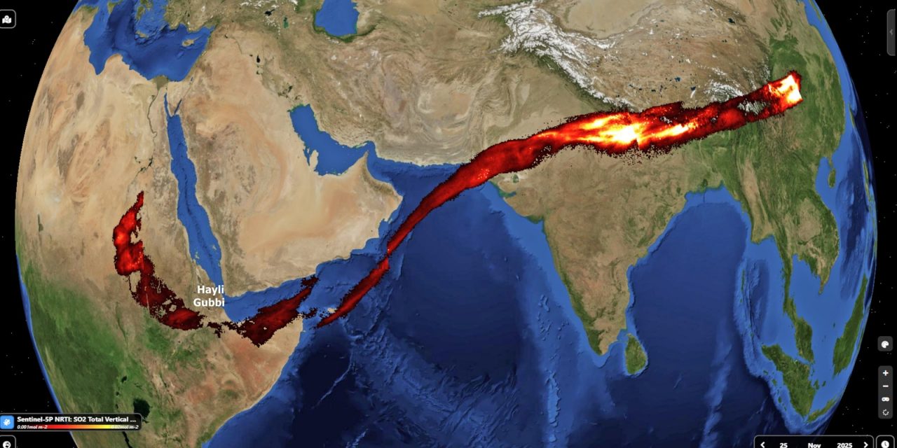 <span class="entry-title-primary">Satélite faz incrível registro de nuvem de 6 mil quilômetros de cinzas de vulcão</span> <h2 class="entry-subtitle">Satélite registra pluma de cinzas de vulcão que entrou em erupção na Etiópia percorrendo mais de 6 mil quilômetros entre a África e a China</h2>