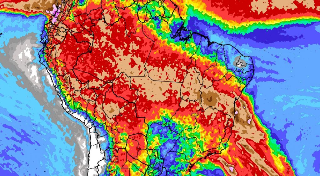 Previsão do tempo: tendência de chuva para dez dias no Brasil