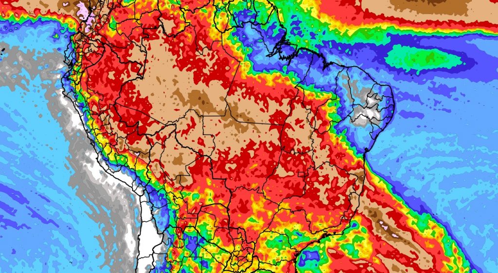 Previsão do tempo: tendência de chuva para dez dias no Brasil
