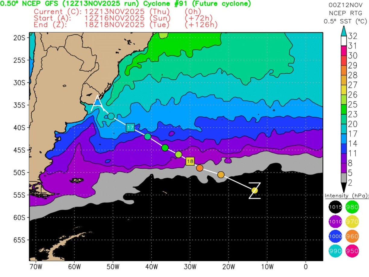 Trajetória do ciclone