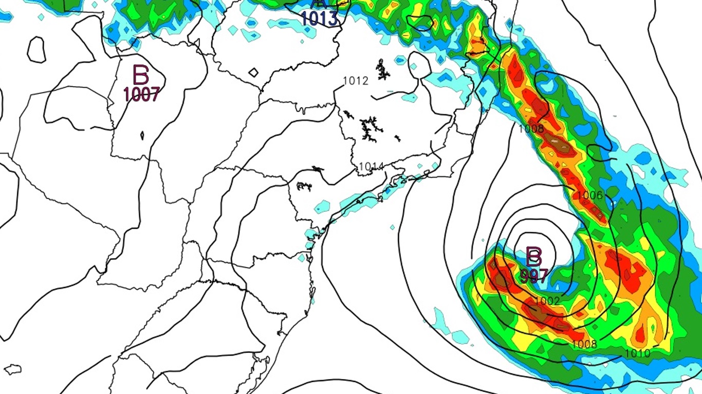 <span class="entry-title-primary">Ciclone se formará na costa de São Paulo e Rio de Janeiro; chuva é maior risco</span> <h2 class="entry-subtitle">Ciclone vai se formar em posição muito mais ao Norte que o comum, nos litorais de São Paulo e Rio de Janeiro, no começo da semana </h2>