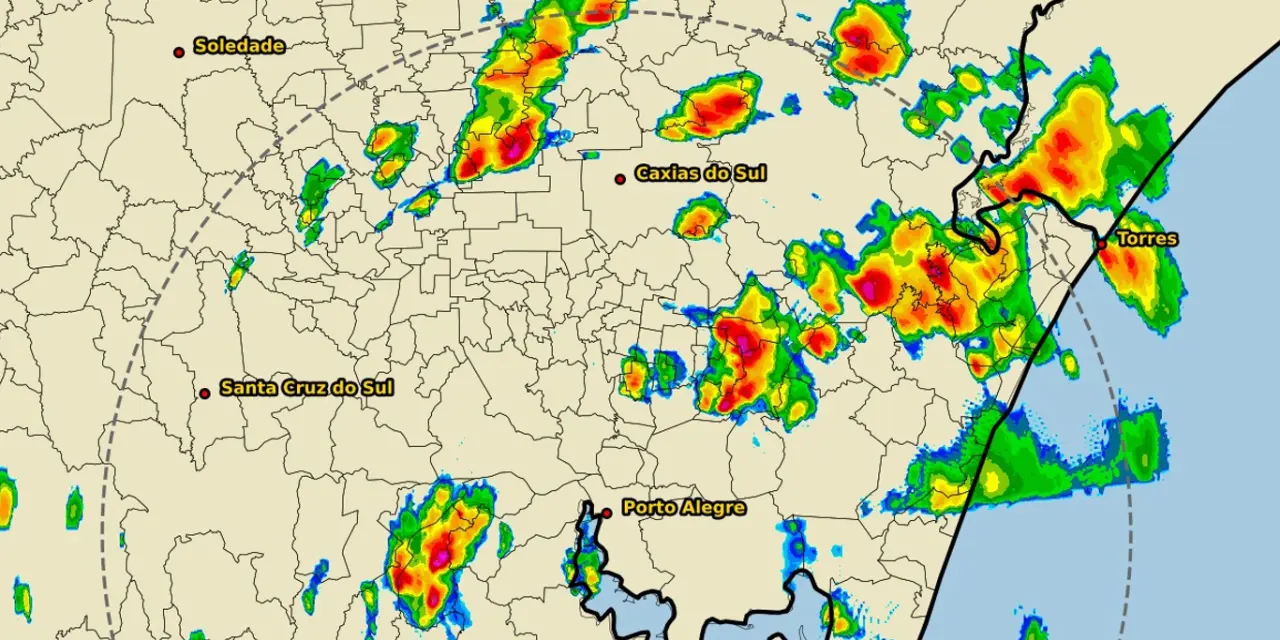 <span class="entry-title-primary">Agora: múltiplas células de tempestade com granizo no Rio Grande do Sul</span> <h2 class="entry-subtitle">Calor que se aproxima de 40ºC no Rio Grande do Sul fornece energia para a formação de tempestades com granizo </h2>
