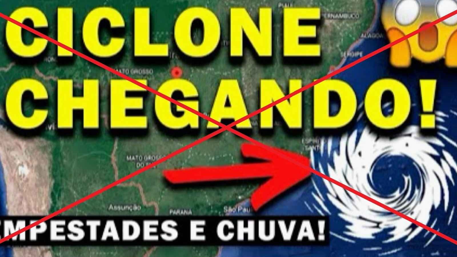Verificamos: canal mente sobre ciclone que atingirá o Sul do Brasil Canal no Youtube publica informação falsa sobre a natureza do ciclone extratropical que se formará no Sul do Brasil