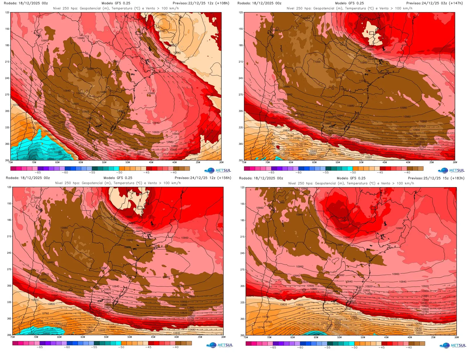 Mapas de deslocamento do Vórtice Ciclônico