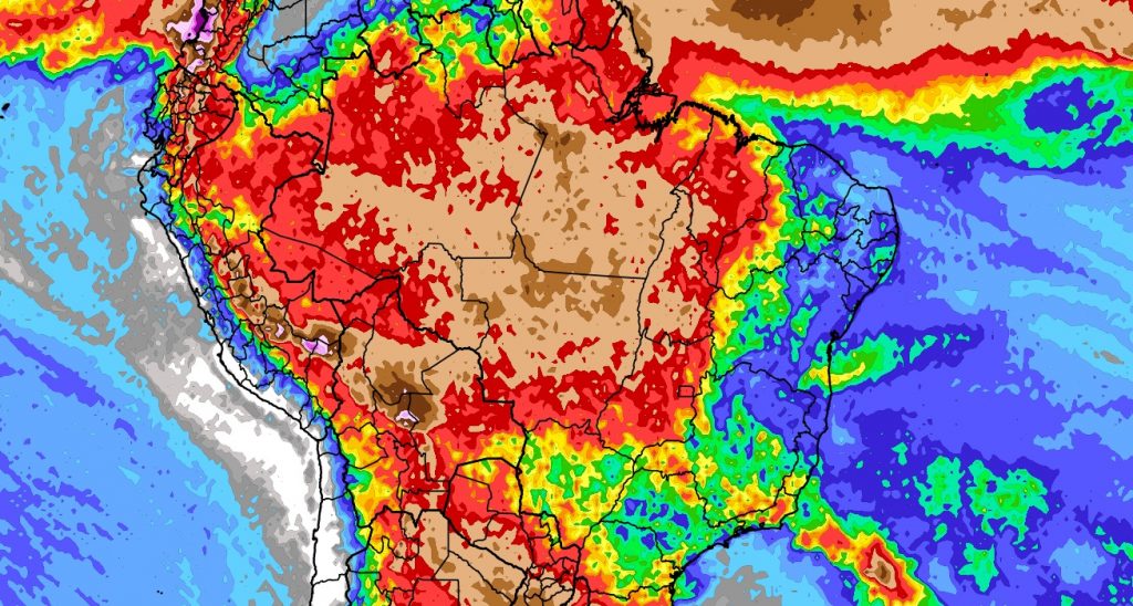Previsão do tempo: tendência de chuva para dez dias no Brasil