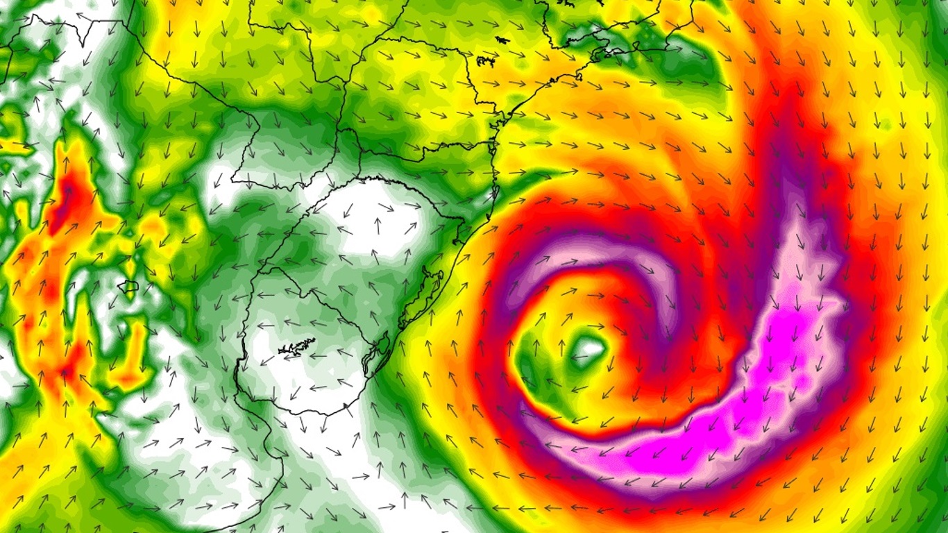 Ciclone intenso pode se formar na próxima semana com grande perigo Modelos numéricos indicam intenso ciclone no Rio Grande do Sul na próxima semana com cenário de grande perigo de chuva, vento e tempestades