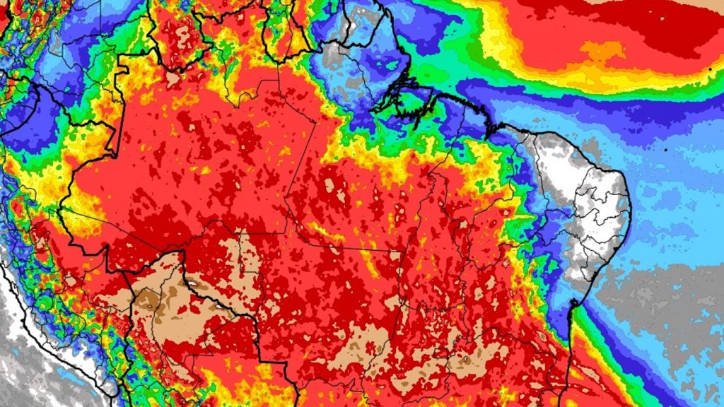 Canal de umidade organizado por frente fria trará muita chuva em vários estados