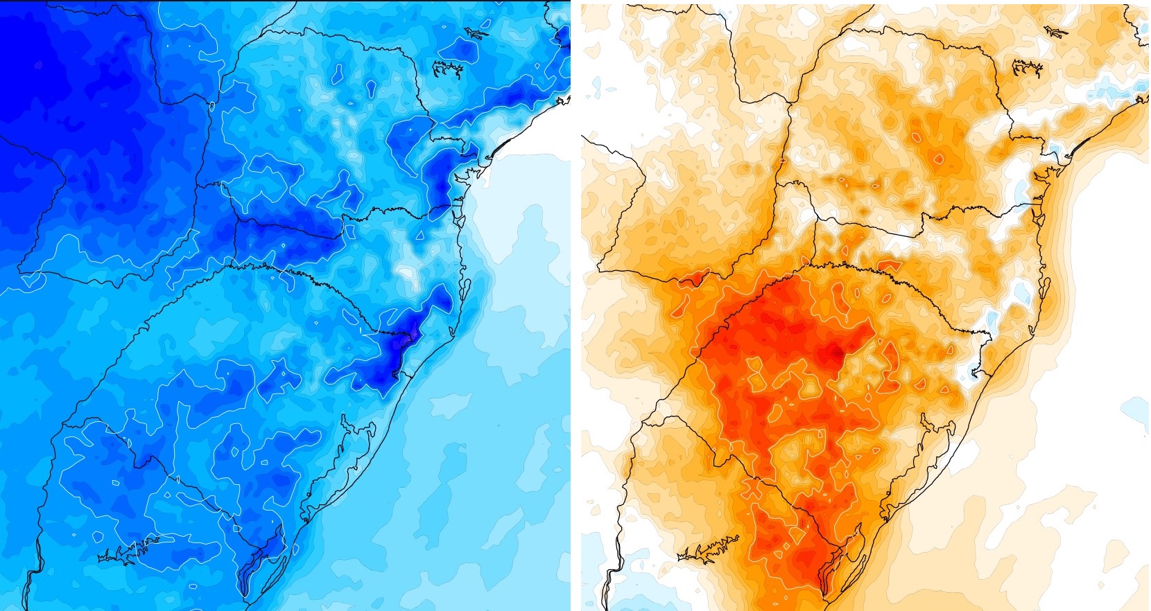 Mapas de anomalia de temperatura