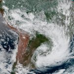 Imagem da NASA registra o grande ciclone sobre o Sul do Brasil