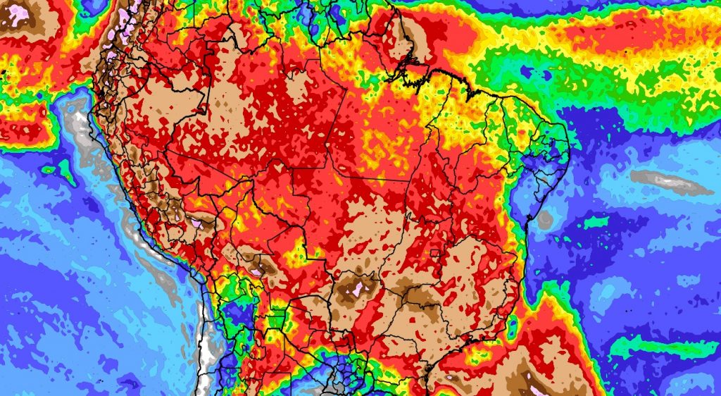 Previsão do tempo: tendência de chuva para dez dias no Brasil