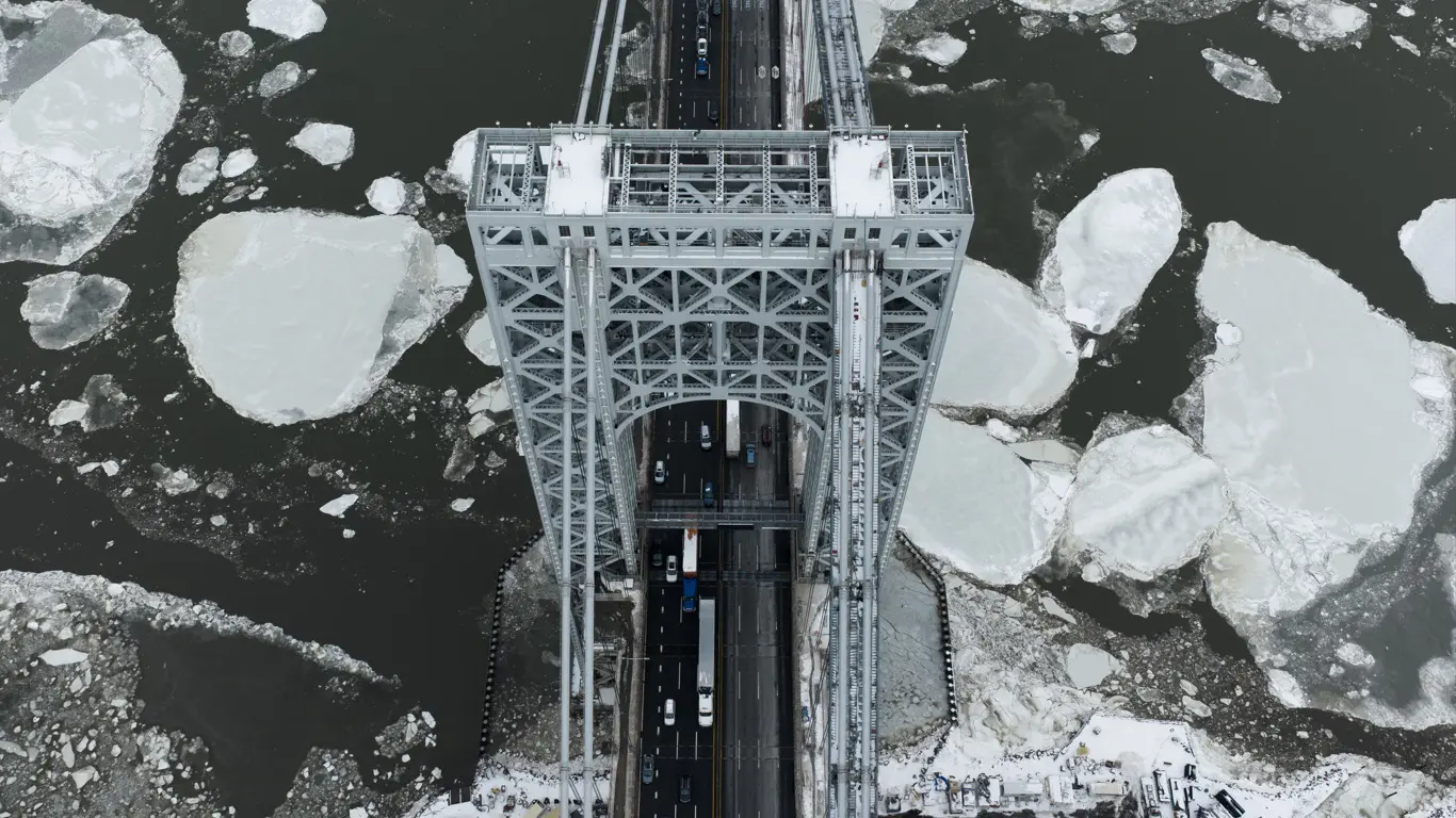 Gelo no Rio Hudson em Nova York