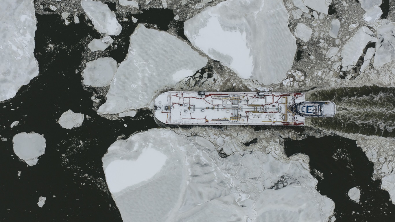 Gelo no Rio Hudson em Nova York