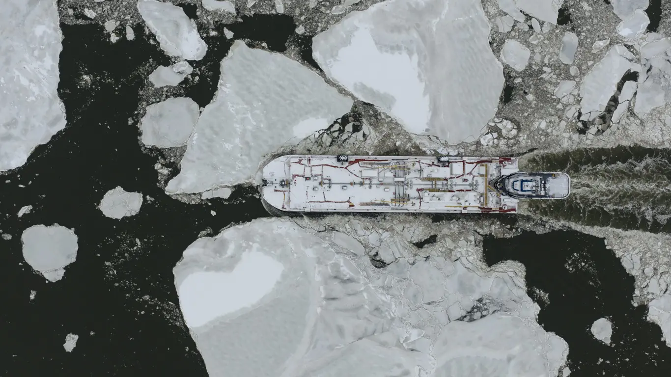 Gelo no Rio Hudson em Nova York