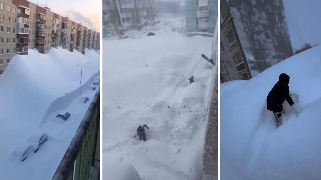 Viralizou: neve soterra cidade da Rússia e forma dunas de gelo