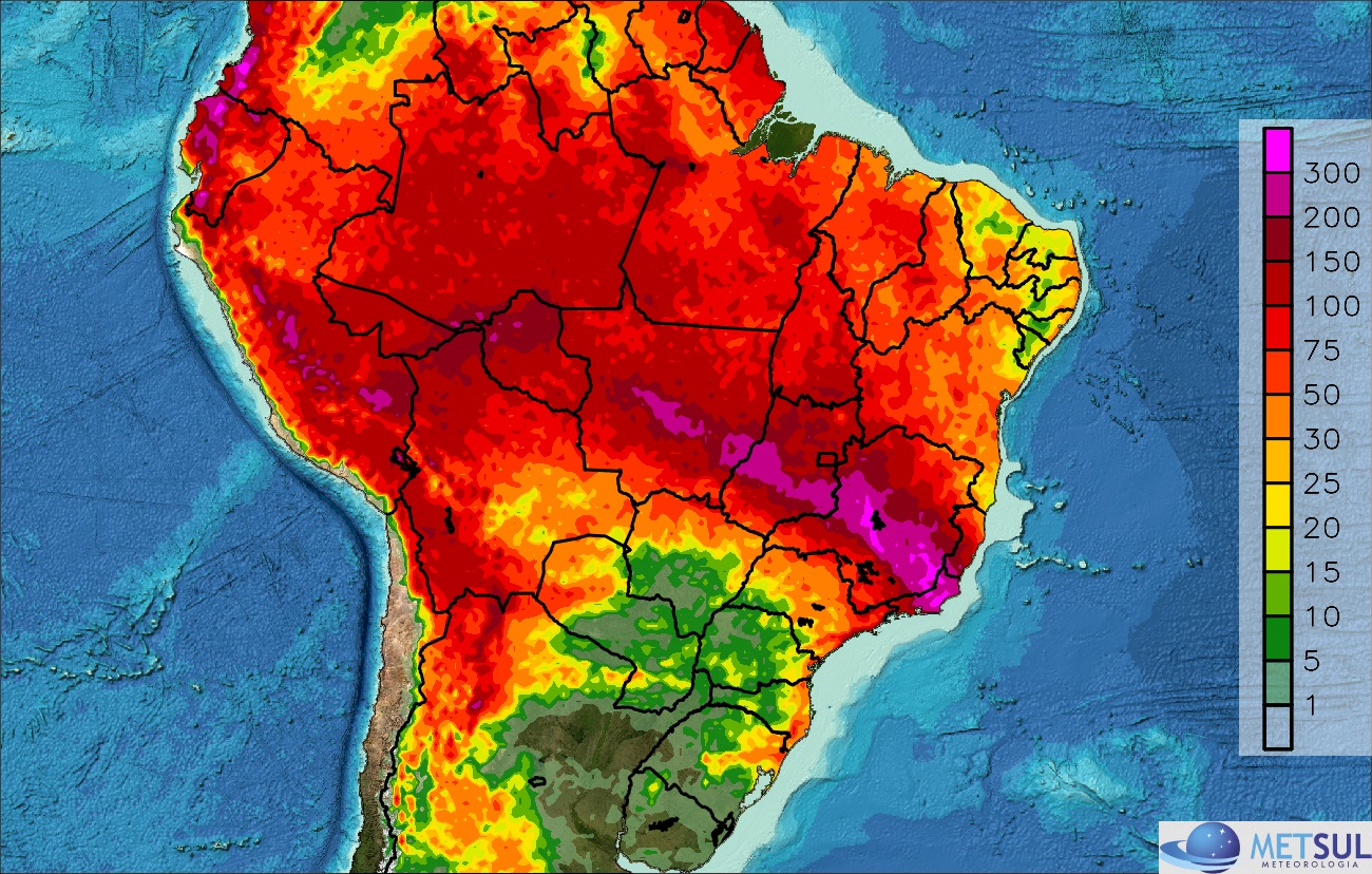 Mapa de chuva da ZCAS