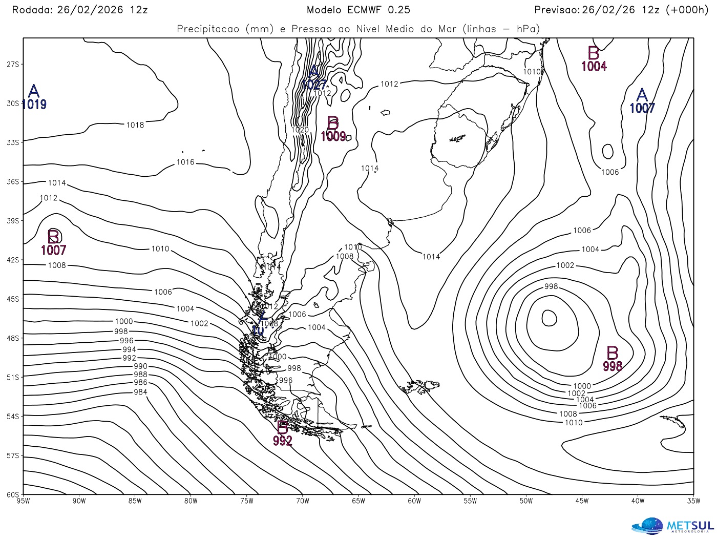 Ciclone extratropical no Atlântico Sul nesta quinta
