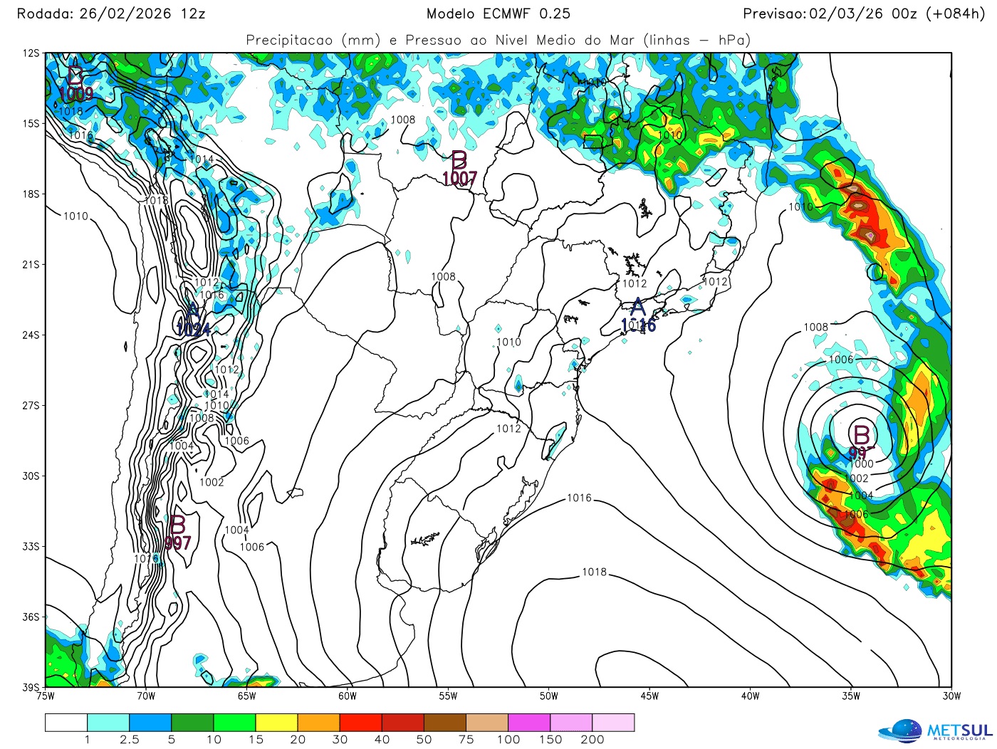Mapa mostra o segundo ciclone