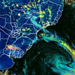 Frente fria associada a ciclone trará chuva localmente forte no Sudeste do Brasil