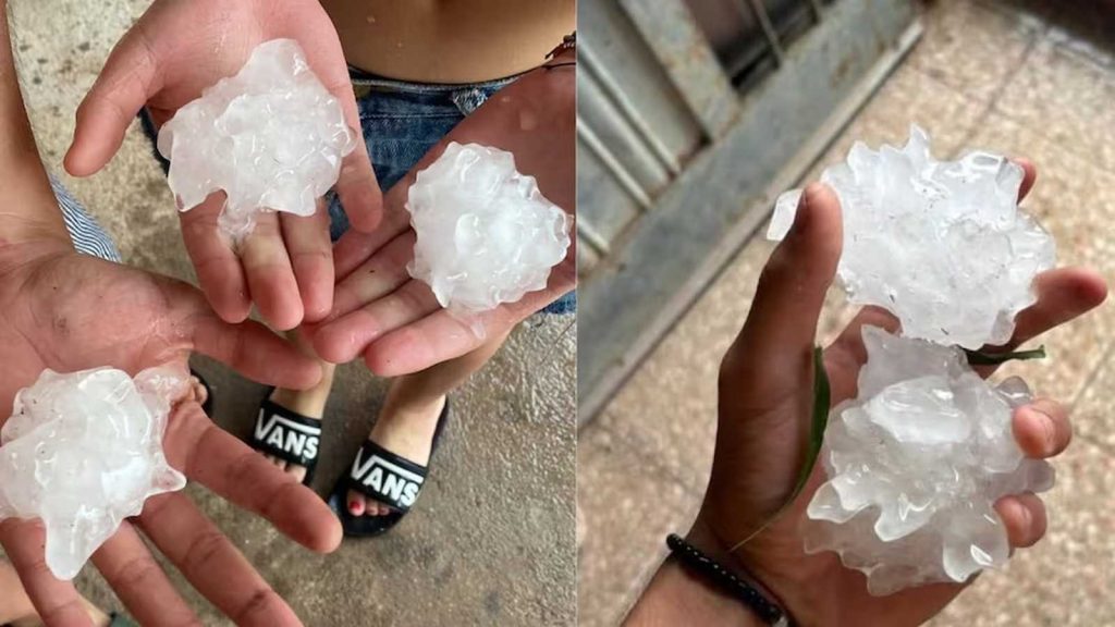 Sistema de tempestades provoca granizo gigante e vento destrutivo
