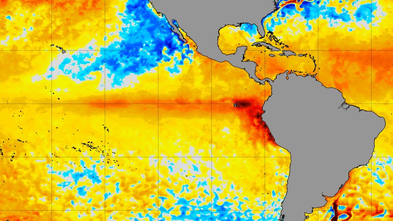 Começa a transição para o ameaçador fenômeno El Niño Pacífico começa a apresentar sinais no oceano de uma transição para o fenômeno El Niño e seus extremos no clima