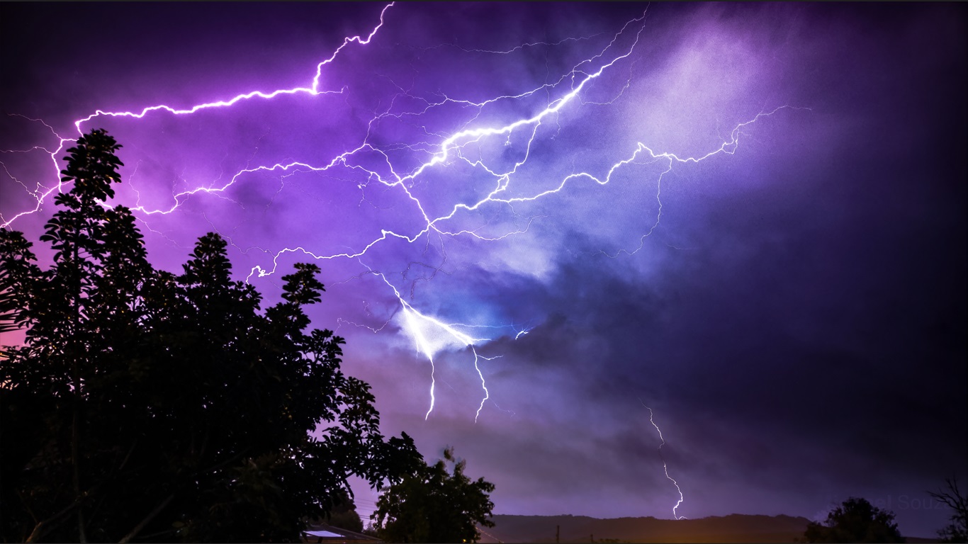 Chuva e raios em Livramento