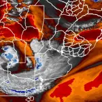 Vórtice ciclônico sobre o continente mexe com o tempo no Cone Sul