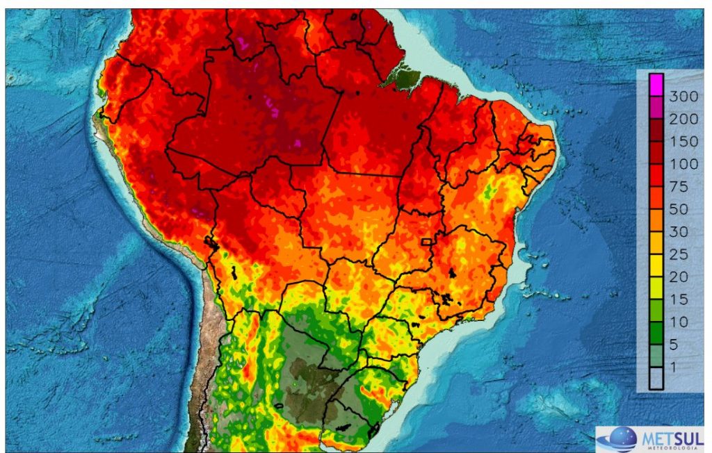 Previsão do tempo: tendência de chuva para dez dias no Brasil