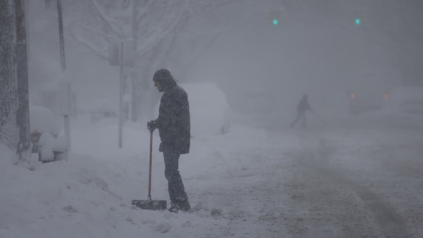 Nevasca por ciclone bomba nos Estados Unidos