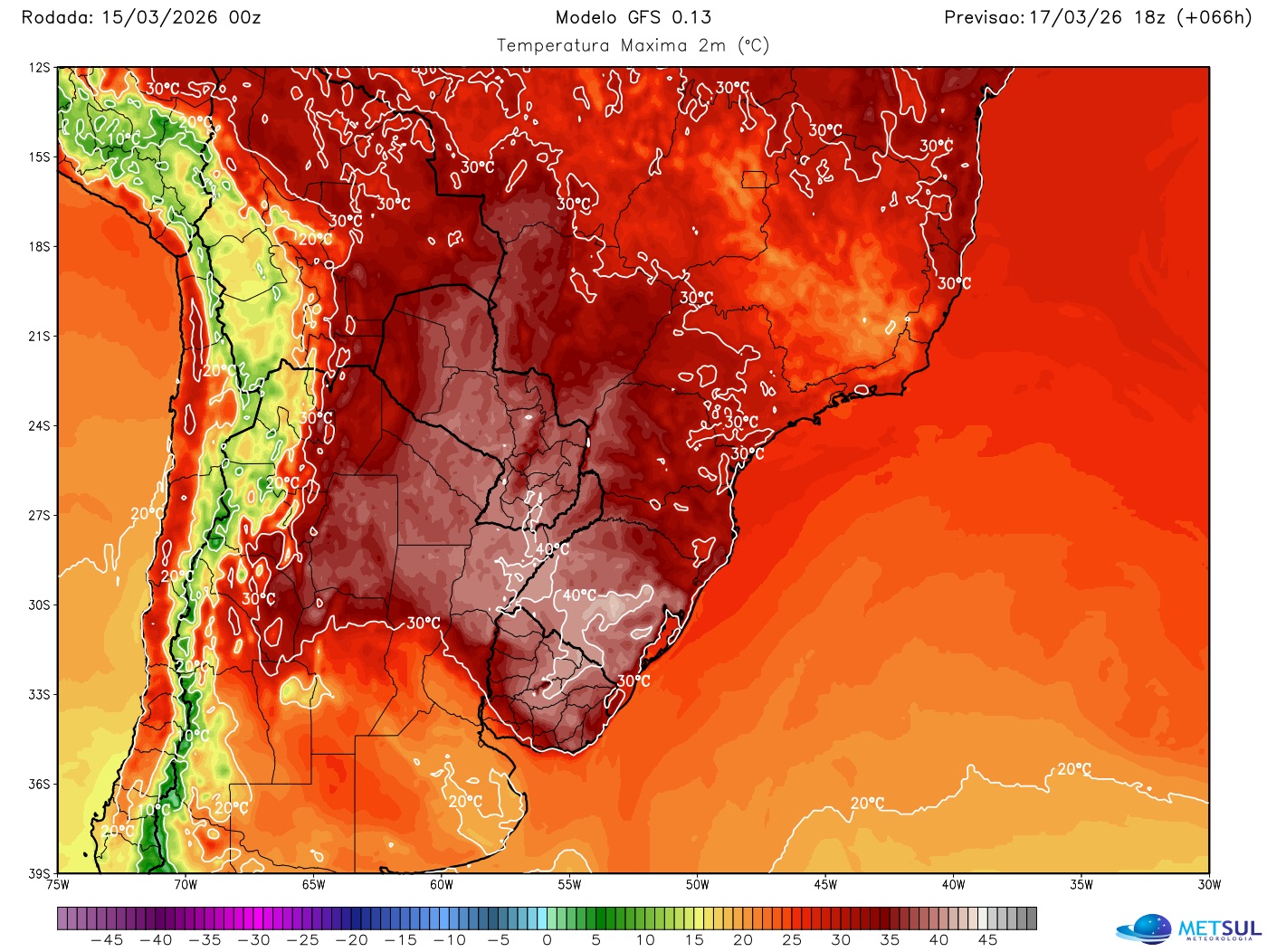 Mapa de calor na última semana do verão