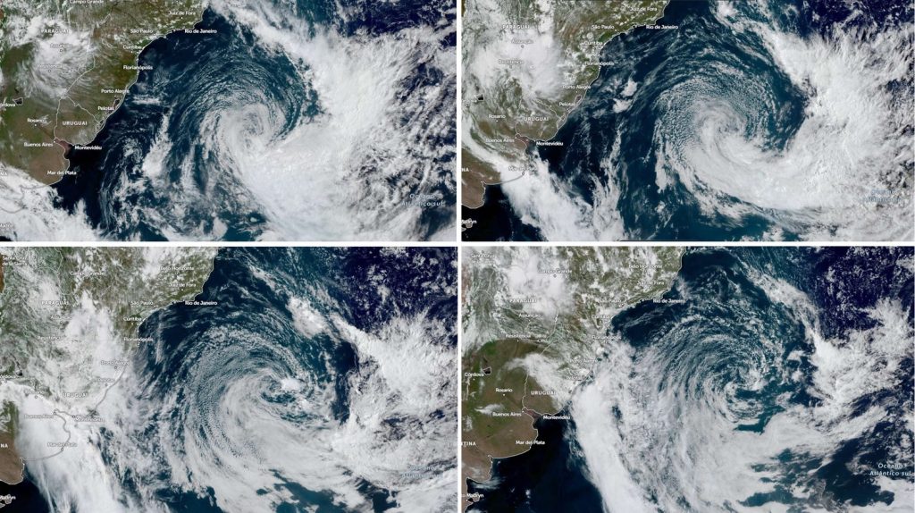 Ciclone de comportamento incomum completa cinco dias na costa brasileira