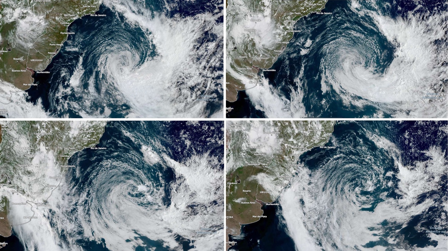 Imagens de satélite do ciclone