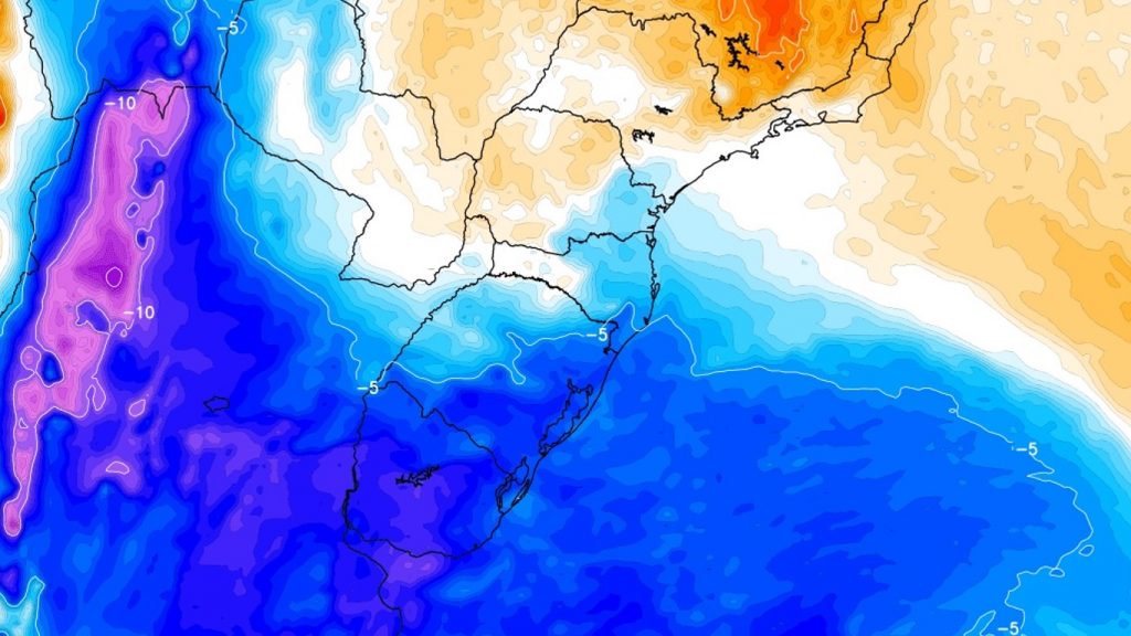 Massa de ar frio que pode acabar com o calor já aparece em projeções
