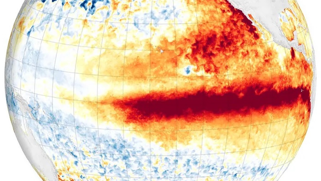 Mapa mostra El Niño