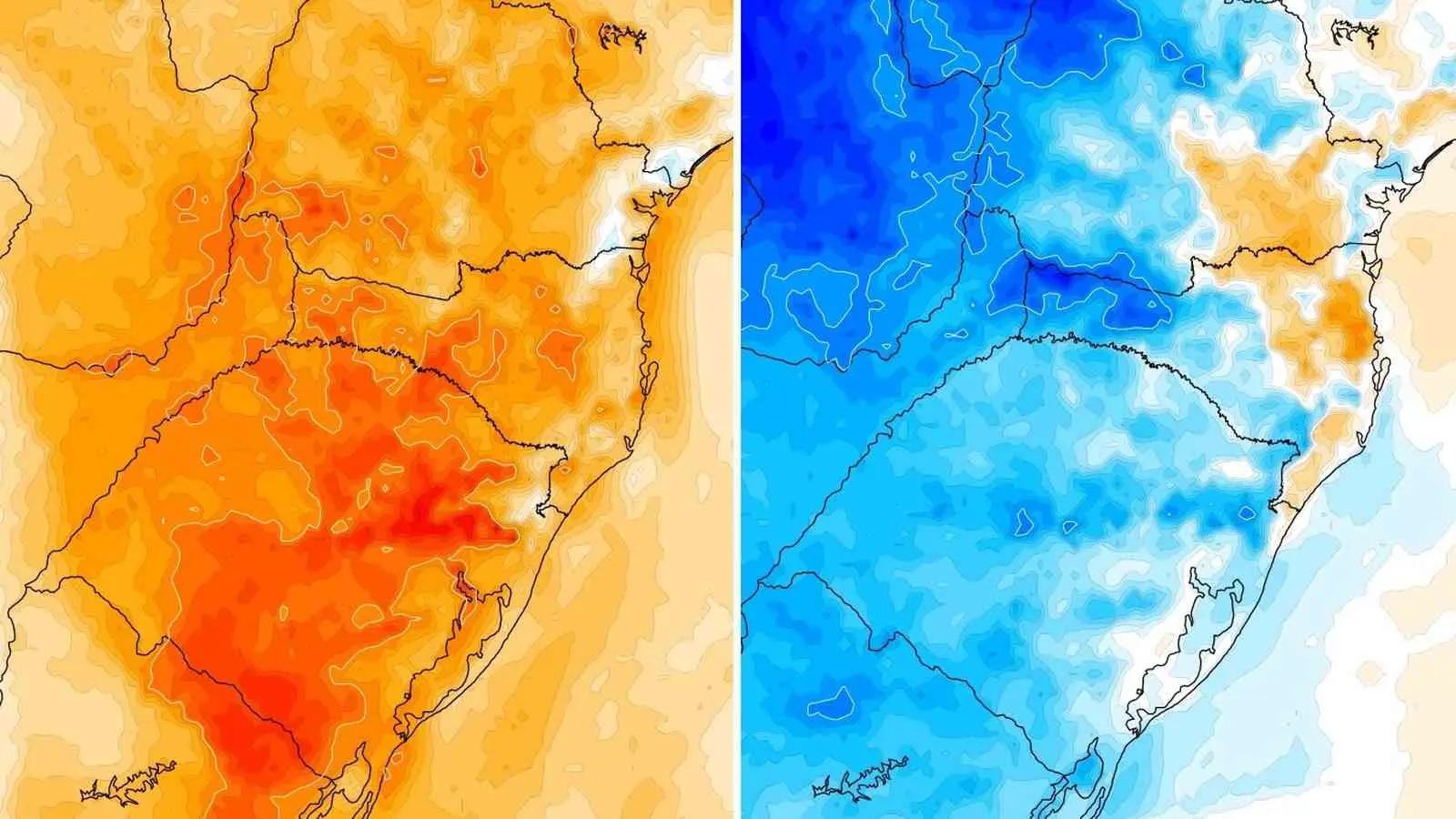 Mapas de anomalia de temperatura