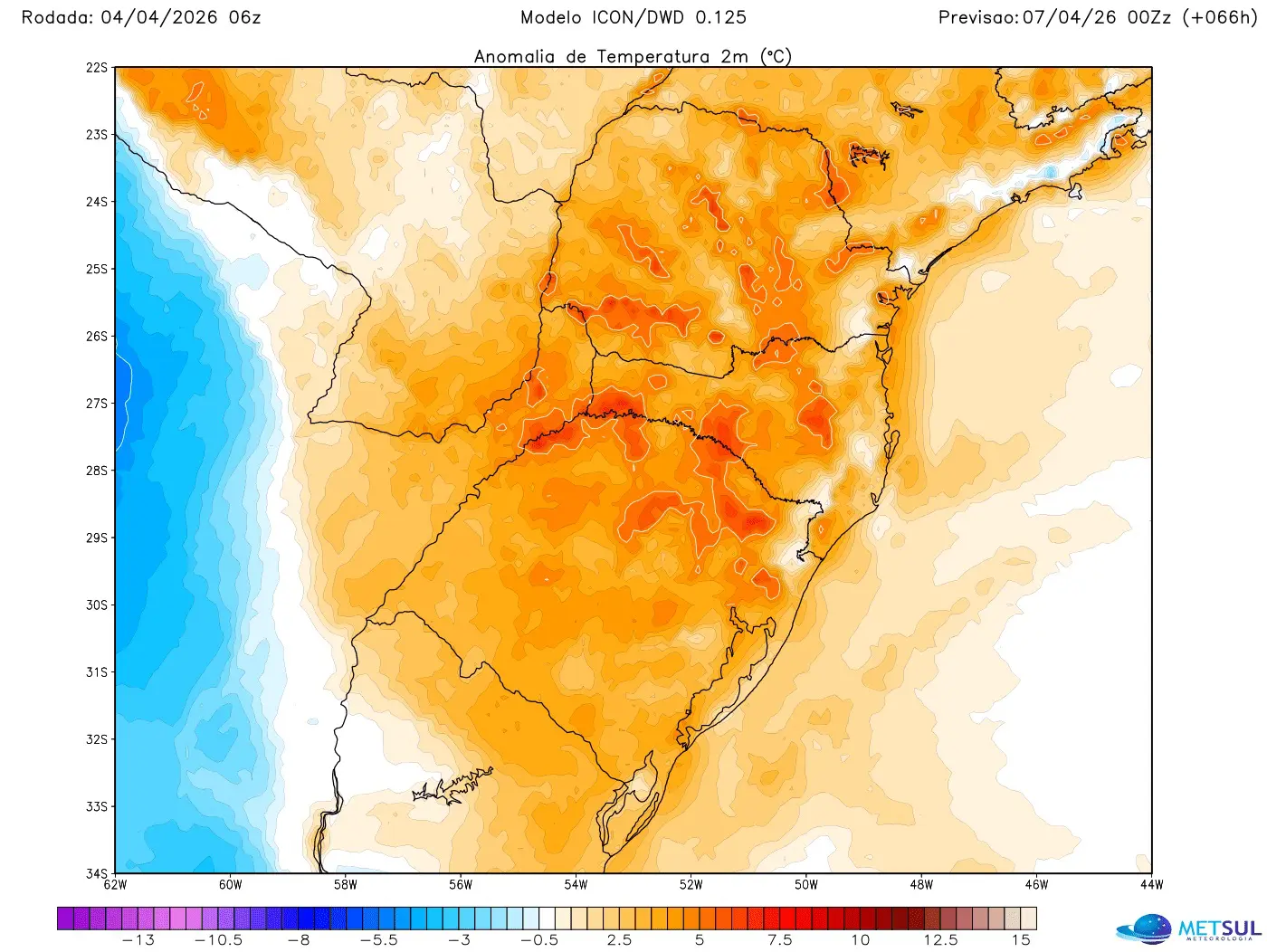Mapa mostra que temperatura volta a subir na segunda